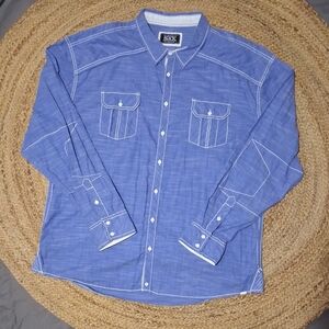 Buckle Black Casual Blue Button Down Shirt